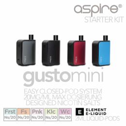 Aspire Gusto Mini Kit - 2ml 900mAh Podsystem Rot