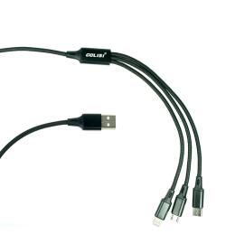 Golisi 3-in-1 USB-Kabel (MicroUSB, USB Typ C, Lightning)