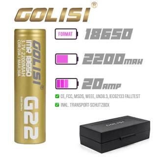 Golisi G22 18650 Akku 2200mAh 20A