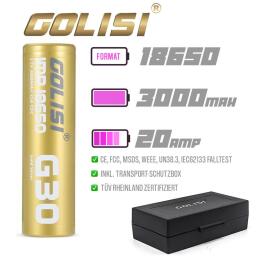 Golisi G30 18650 Akku 3000mAh 20A