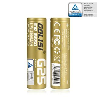 Golisi G25 18650 Akku 2500mAh 20A