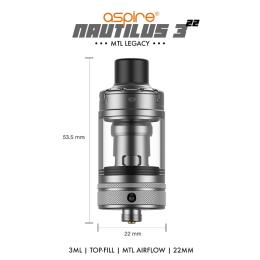 Aspire Nautilus 3 (22) Tank - 22mm 3ml Verdampfer