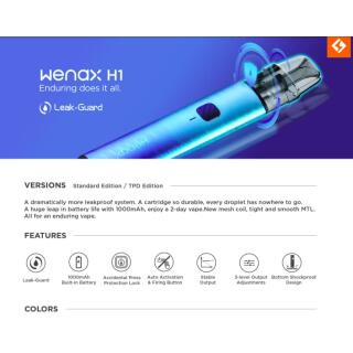 Geekvape Wenax H1 Pod Kit - 1000mAh 2,5ml Podsystem
