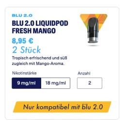 Blu 2.0 Liquid Pods - Fresh Mango