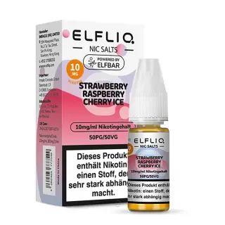 Elfliq by Elfbar Nikotinsalz 10ml Liquid - Strawberry Raspberry Cherry Ice