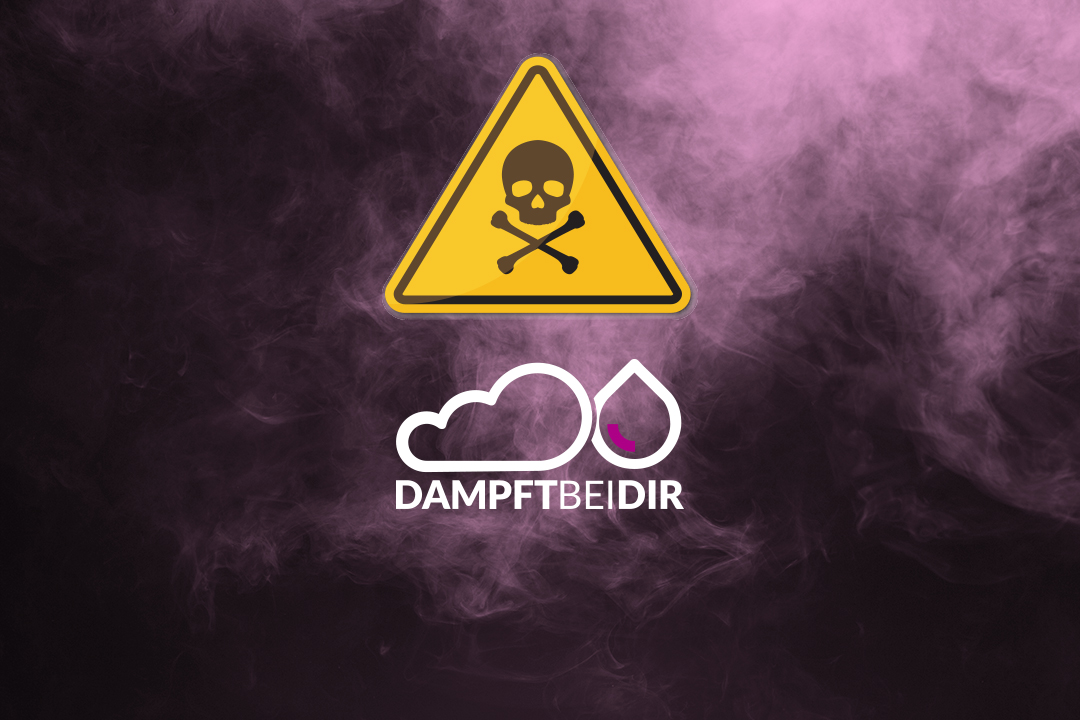 Warnungssmbol giftig mit Logo von Dampftbeidir